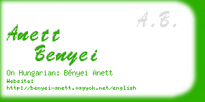 anett benyei business card