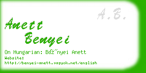 anett benyei business card